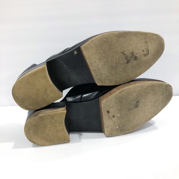 Freda Salvador Will D'Orsay Platform Black Leather Loafers - Picture 9 of 12